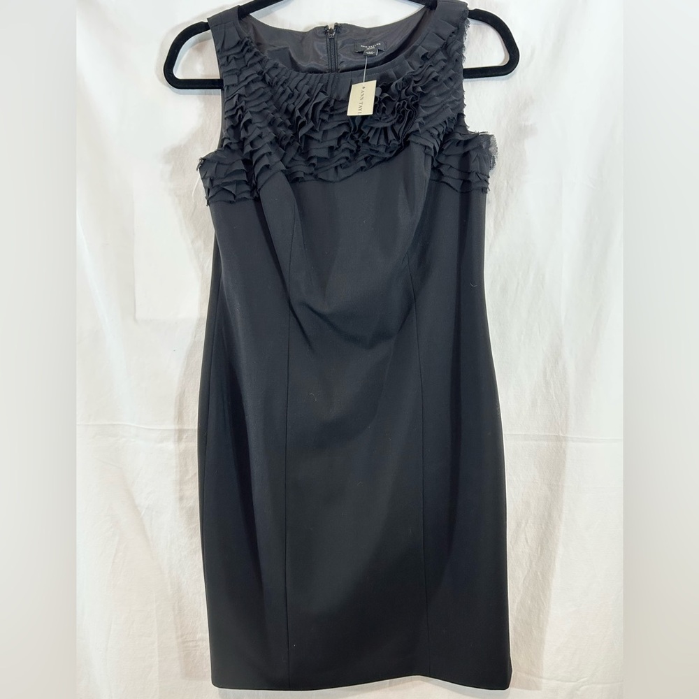NWT Ann Taylor Tropical Wool Sleeveless‎ Flutter Dress Size 4P